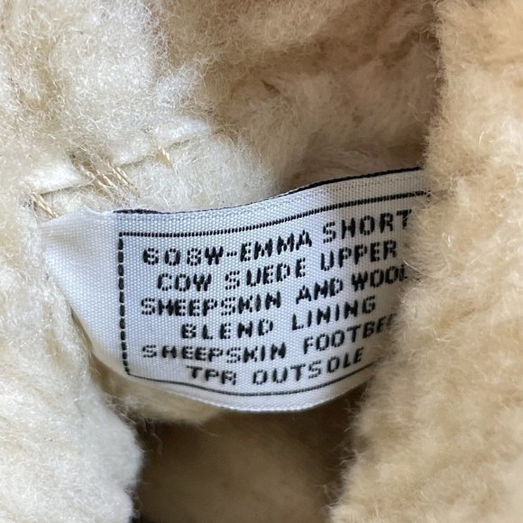 Women’s Bearpaw Emma Short Boots Size 7 Suede Upper Sheepskin Wool Lined Pull On - Picture 12 of 14